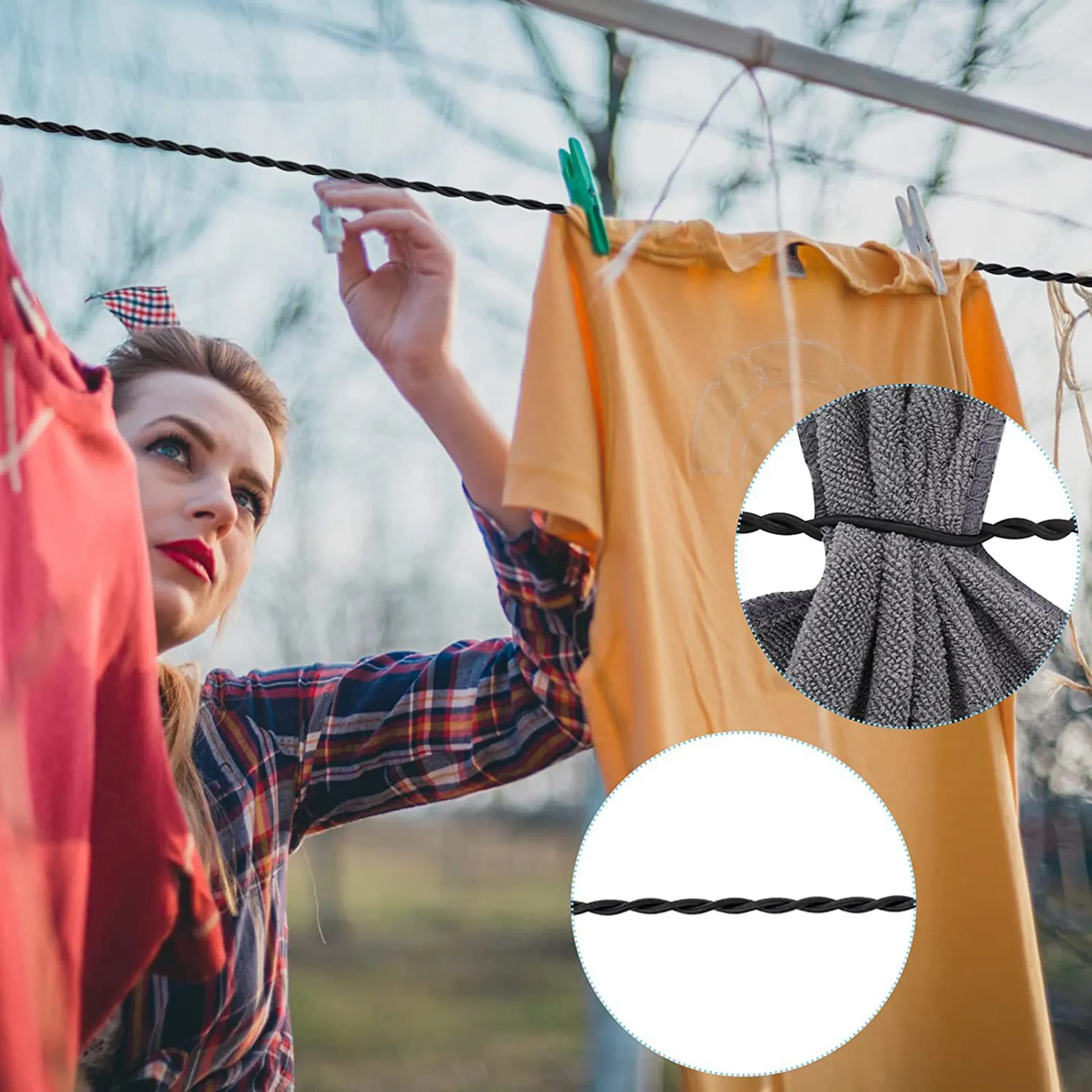 Dehnbare Wäscheleine mit Saugnapf – Outdoor & Reise